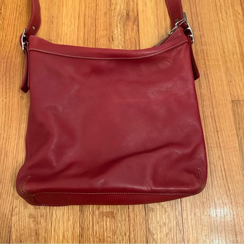 COACH Legacy Red Leather Vintage Slim Duffle Shoulder Bag